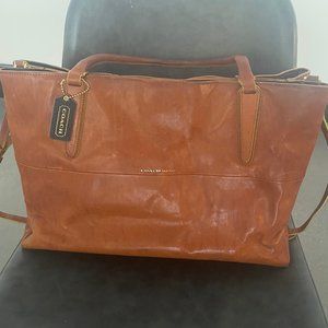 COACH Satchel - Beautiful Tan Leather - Excellent Condition!  Tory Burch